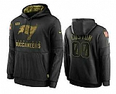 Tampa Bay Buccaneers Customized Black Salute To Service Sideline Performance Pullover Hoodie,baseball caps,new era cap wholesale,wholesale hats